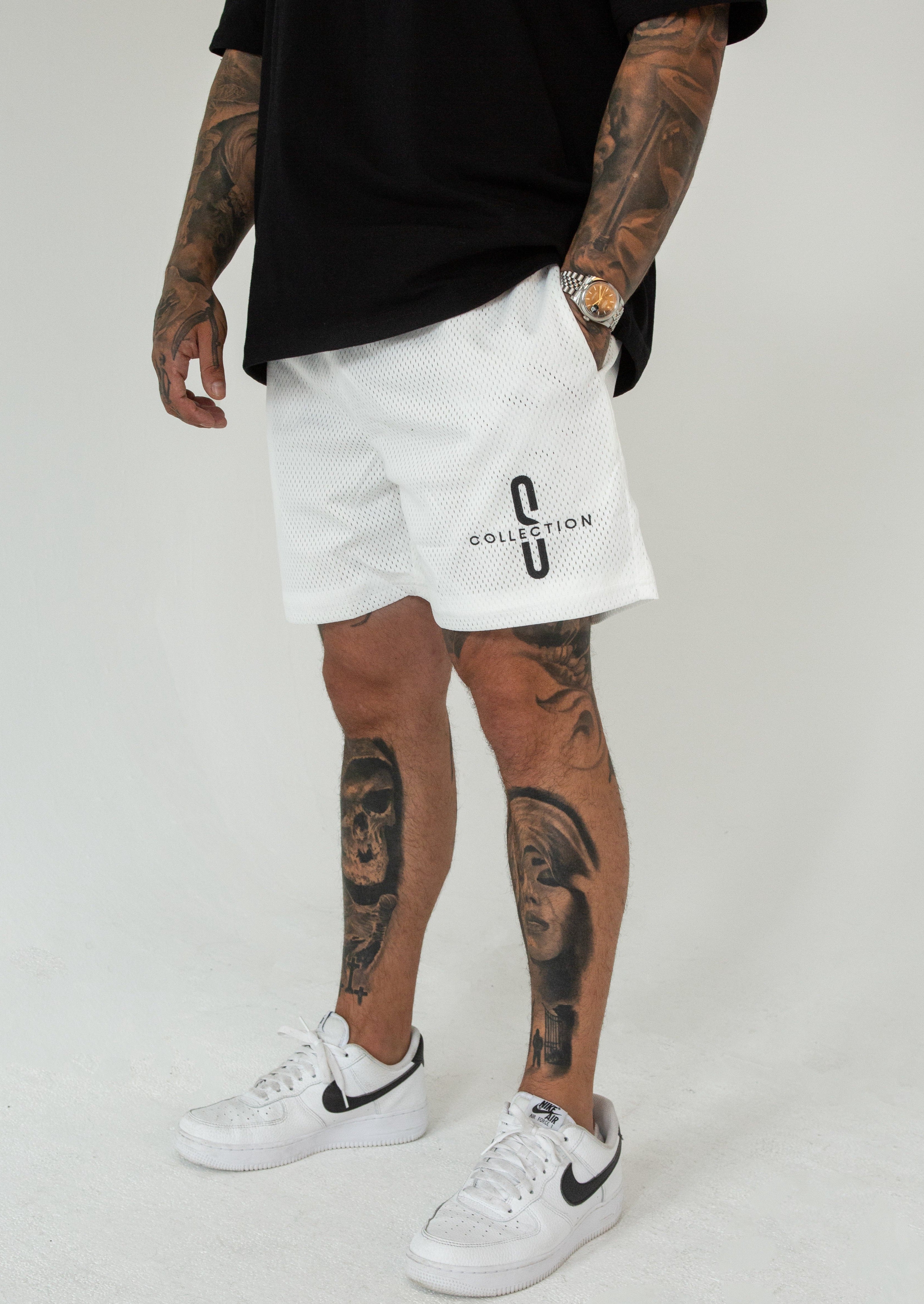 SAVEUR COLLECTION MESH SHORTS - WHITE